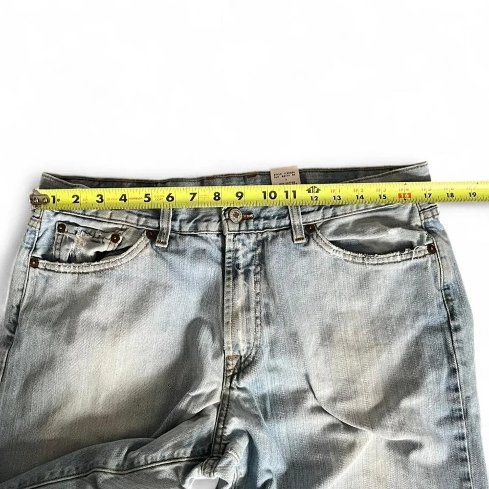 Lucky Brand Fender Block Jeans 34 Made USA Distressed Light Wash Denim